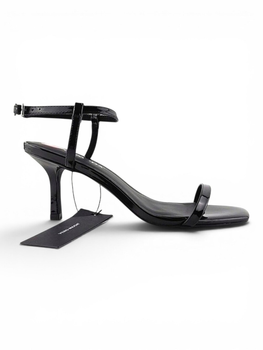 NWT Vero Moda Women's Lya Patent Thin Strappy Heeled Sandals Black 8